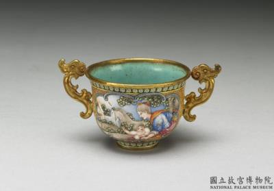 图片[2]-Gold cup with painted enamel decor, Qing dynasty, Qianlong reign (1736-1795)-China Archive